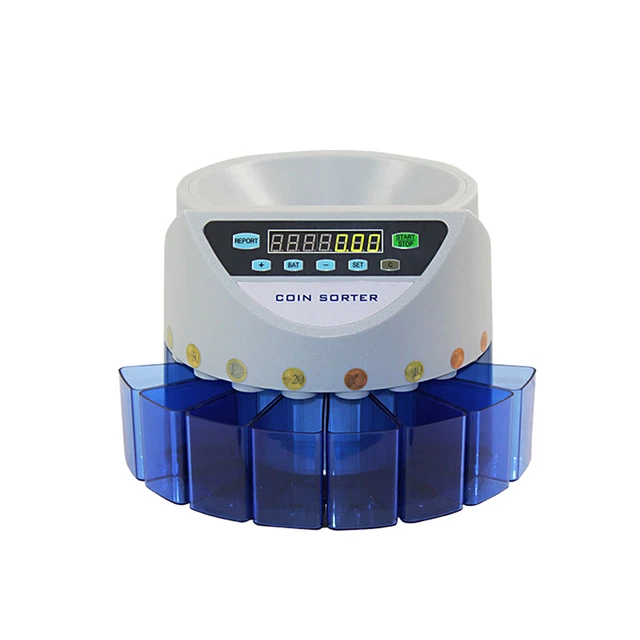 Electronic Coin Counter Sorter Euro 300 Coins  Digital Auto Counting Y1N2