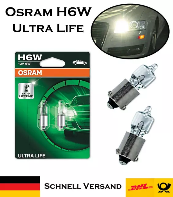 2x Osram H6W 12V 64132ULT-02B Ultra Life luz trasera luz de estacionamiento luz de estacionamiento lámpara de estacionamiento