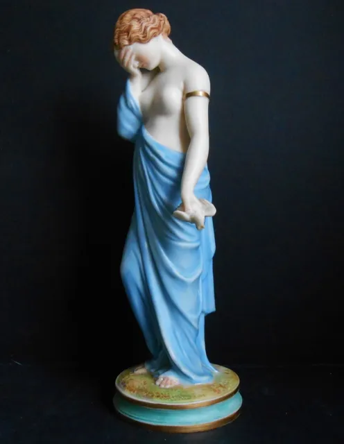 Antique ~ Royal Worcester Figurine ~ Sorrow By James Hadley ~ Scarce Full Colour