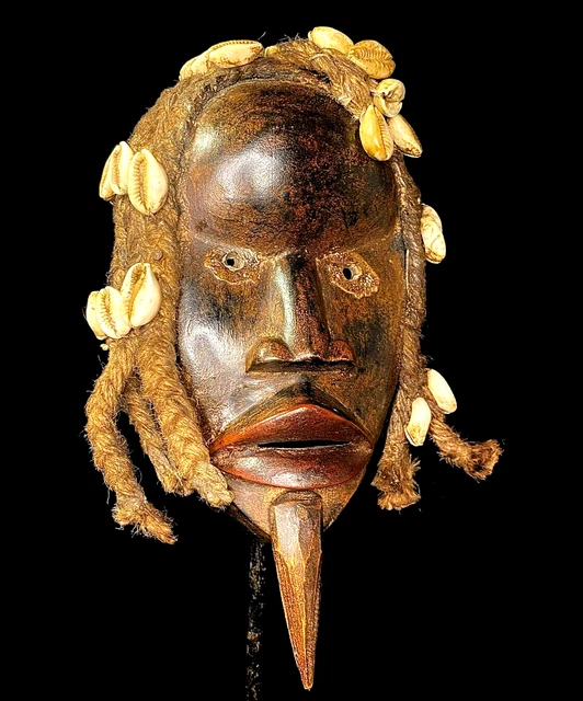 African Tribal Face mask Hand wooden mask Wall Hanging Dan 'Dean Gle'  -6608