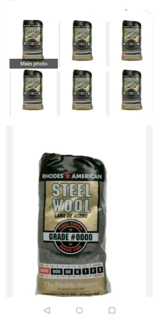 CASE OF 6 Packs Steel Wool Pad, #000 Grit, Extra Fine, Gray,