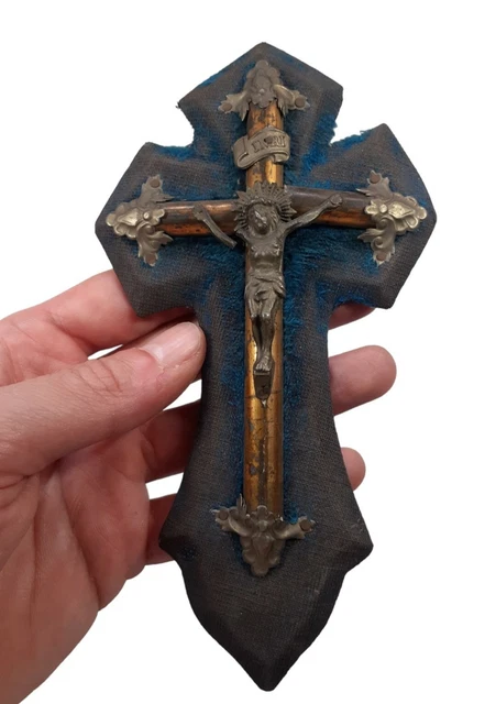 *HH* ANTICO CROCIFISSO Croce ornamentale Cristo religioso votivo