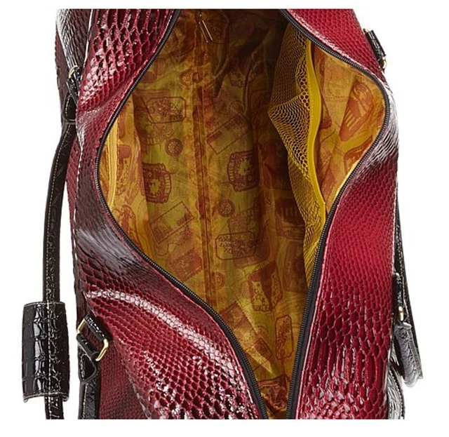 Samantha Brown Luggage Embossed Ombre Wheeled Weekender Bag- Burgundy Red 3