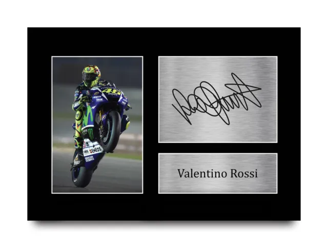 Valentino Rossi Signed A4 Framed Printed Autograph Print MotoGP Superbikes Gift
