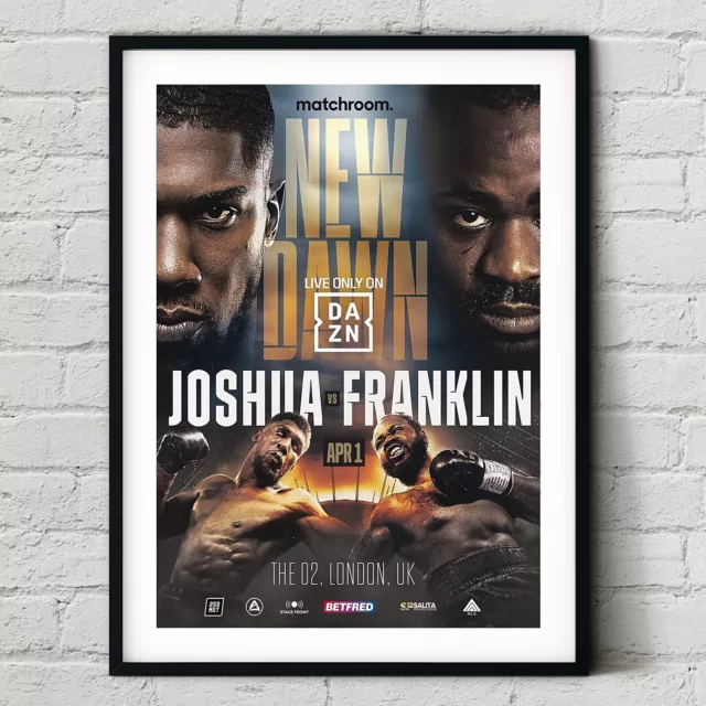 Anthony Joshua vs. Jermaine Franklin 2023 Fight Poster - Boxing Wall Art Print