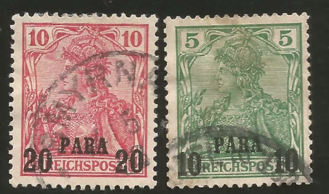 Deutschen Post In Der Turkei Zwei Marken Gebraucht 1900 Stempel Smyrna Greece