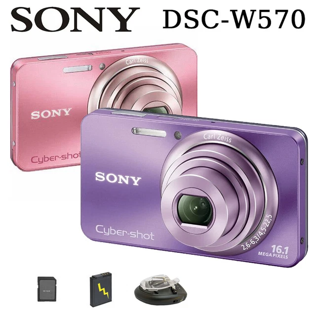 SONY Cyber Shot DSC-W570 Purple Digital Camera 5x Optical