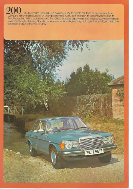 Auto Brochure - Mercedes-Benz - 200 - c1970's (A1454)