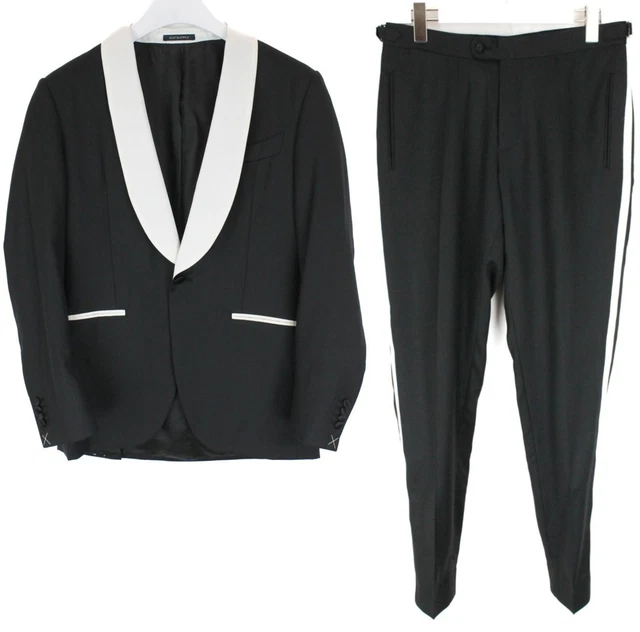 Costume homme à simple boutonnage avec motif œil-de-perdrix coupe