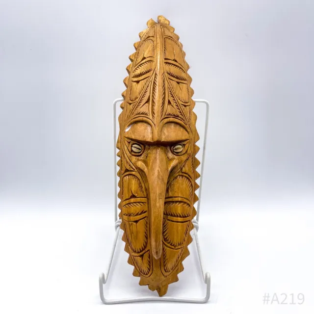 African Mask Wall Mask from Wood Hand-Carved Handmade 9x34cm 3