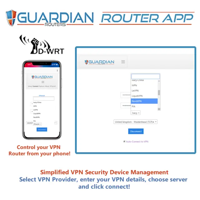 Netgear R6300v2 Guardian app router VPN CyberGhost TorGuard Ivacy VyprVPN PIA + 2