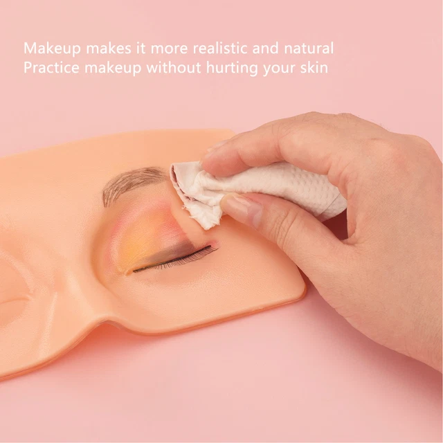 Almohadilla 3D práctica de maquillaje tablero facial reutilizable tipo cierre de ojos práctico