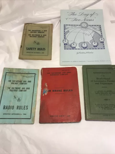 B&O C&O Railroad Train Book Lot 1968 1938 Air Brake Rules Safety Radio B & o