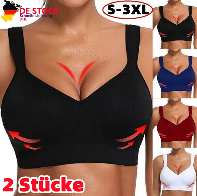 2X Damen Push Up Unterwäsche Sport BH Bra Slim Fitness Yoga Bustier Tops Bralett