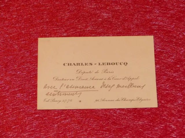 CDV 7 Palabras Autógrafos Carlos Leboucq (Hombre Política) Aprox 1920