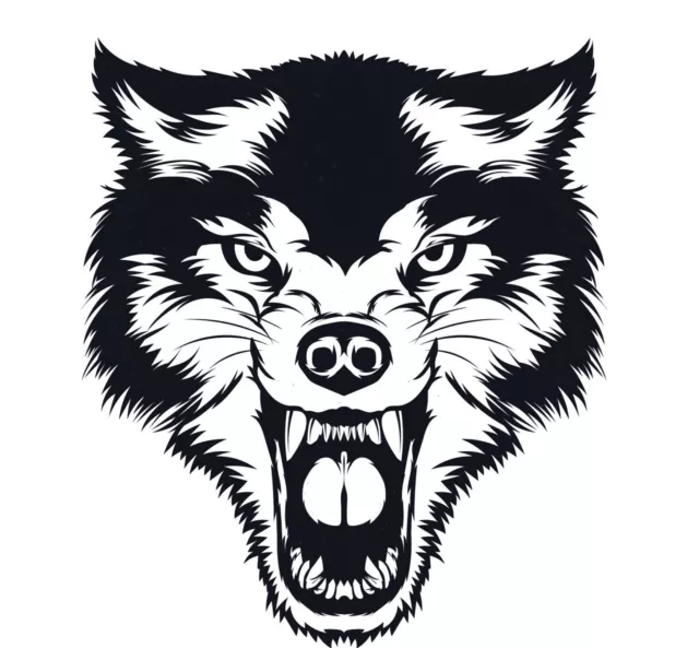 LARGE 21" wolf head car bonnet side sticker van vinyl graphic decal wall art vw