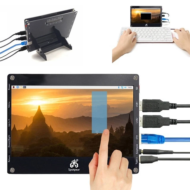 RASPBERRY PI ZERO 2W 7inch LCD DIY Tablet Touch Screen Display RJ45 USB