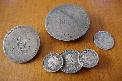 Antique Damaged Silver Love Token Lot Of 3 Some Victorian One Is A Brooch