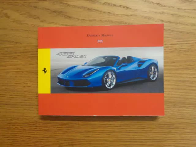 Ferrari 488 Spider Owners Handbook Manual