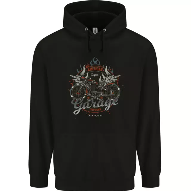 American Custom Garage Biker Motorcycle Childrens Kids Hoodie