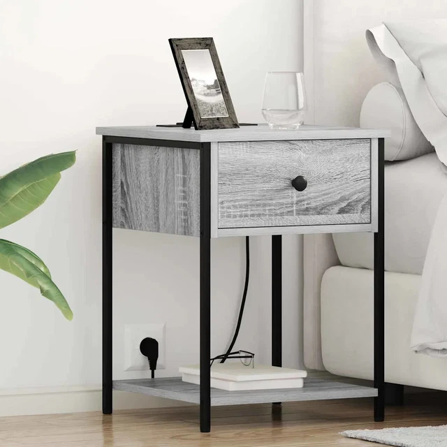 Lot De 2 Tables De Nuit Vicco Fyrk – Design Bois Antique, 43,5x66 Cm