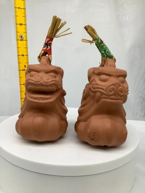 Campana giapponese in argilla Ceramica Dorei Antiquariato asiatico Leone Komainu