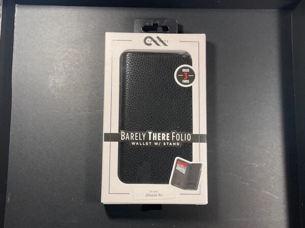 Case-Mate Barely There Genuine Leather FOLDING Case For iPhone XR (6.1") - Black
