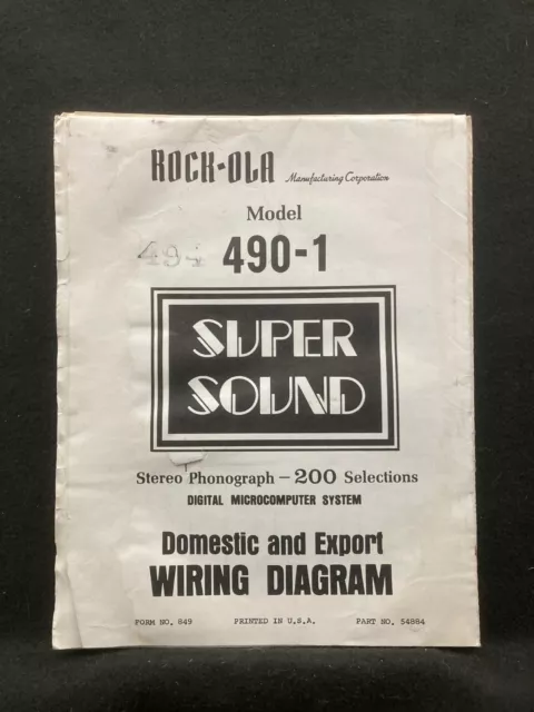 Rock-Ola Model 490-1 Super Sound Stereo Jukebox Domestic/Export Wiring Diagram