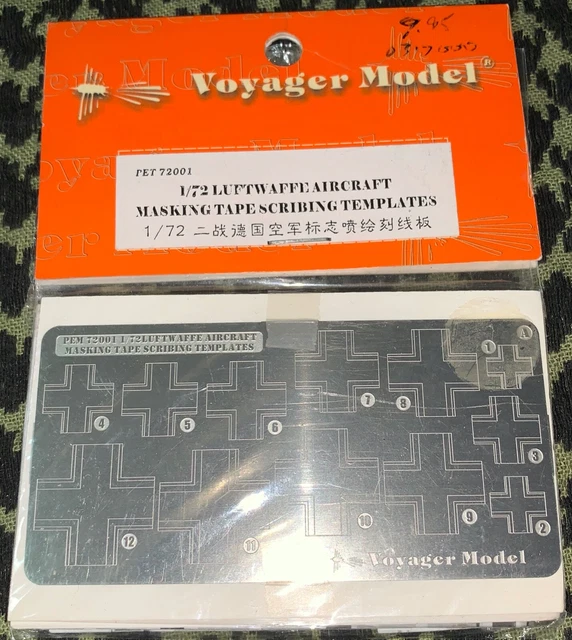 Luftwaffe A/C 1/72 Tape/ Scribing Templates Voyager #Pet72001 Free Usa Shipping