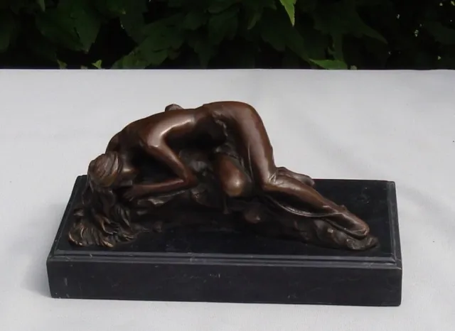 Statue Sculpture Damsel Sexy Art Deco Style Art Nouveau Style Bronze Signed