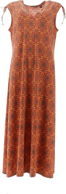 BROOKE SHIELDS Maxi Dress Shoulder Tie Rose Moroccan XXS NEW A352147