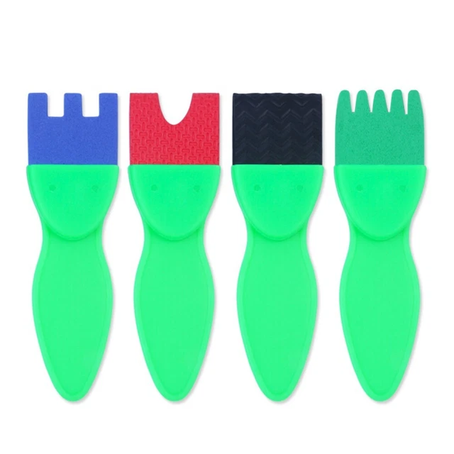Juego de estampillas esponja de 4 piezas sin desorden para imaginación y pintura de niños