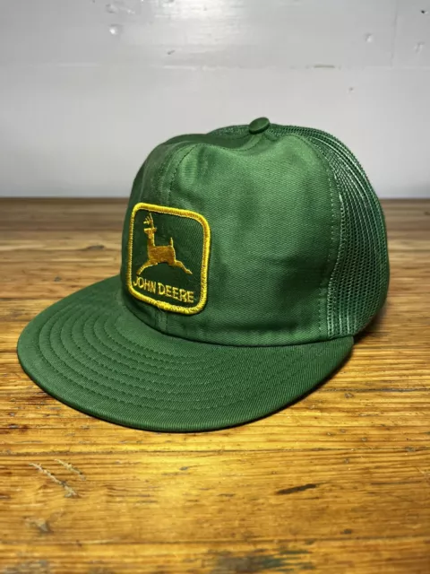 Vintage John Deere Patch Green Louisville MFG CO Snapback Trucker Hat Tractor