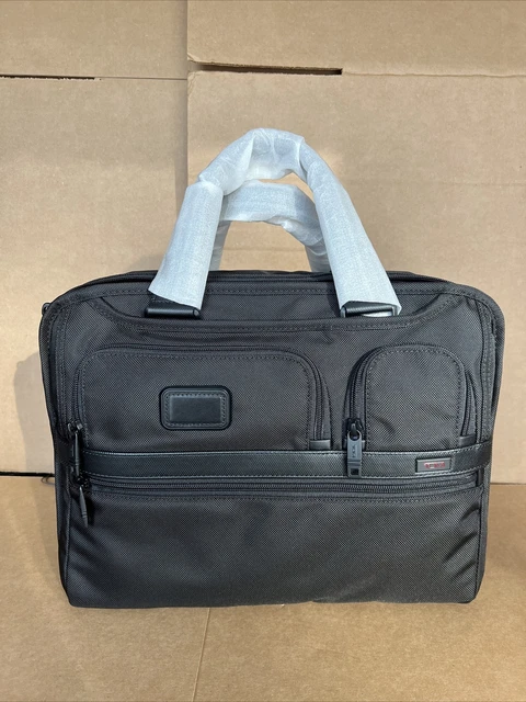 Tumi Alpha 2 Expandable Organizer Laptop Brief Black Ballistic Nylon 116409-1041