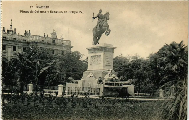 CPA AK MADRID Plaza de Oriente y Estatua de Felipe IV SPAIN (743594)