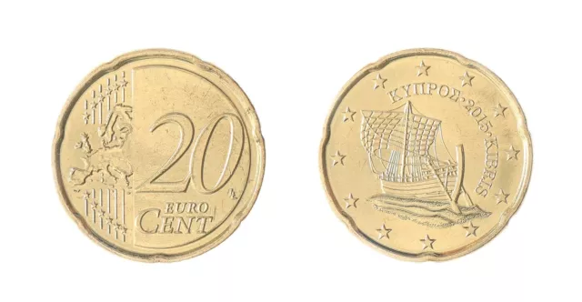 Cyprus 20 Euro Cents, 2008-2021, KM #82, Mint