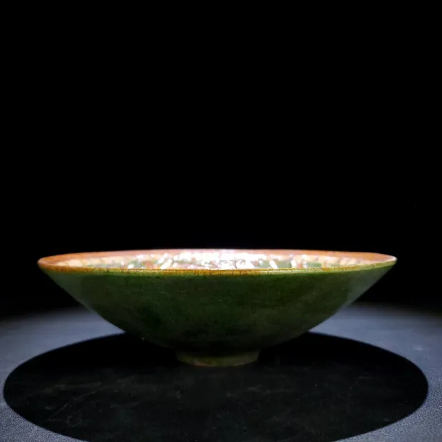 7.2 " China antique Tang Dynasty Tang Sancai Flower Pattern Bamboo hat bowl