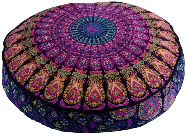35" Round Cotton Mandala Floor Meditation Cushion Pillow Cover