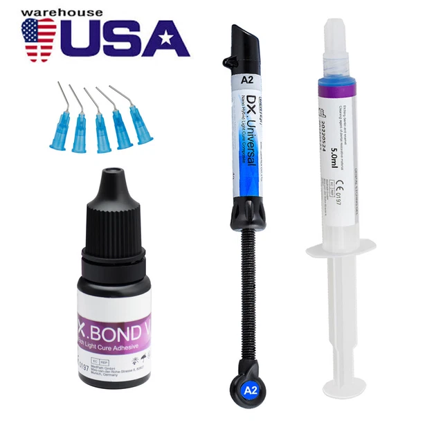 DENTAL LIGHT CURE Universal Composite Resin A2/Etching Gel /Bonding