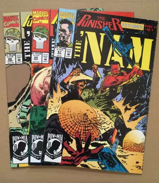 The Nam # 67, 68 & 69 (Apr-Jun 1992) Marvel/3 Pack/The Punisher Invades !!!