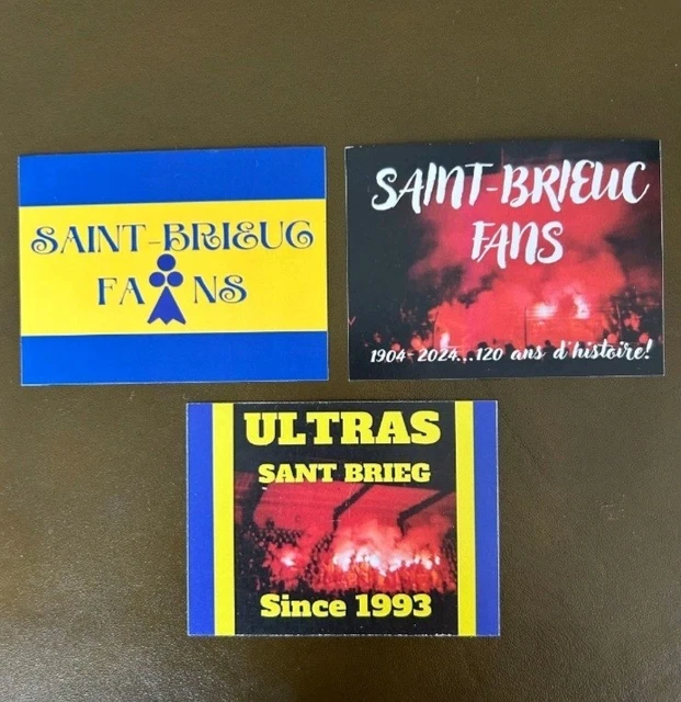 Lot De 3 Autocollants Ultras Saint-Brieuc / Stade Briochin - Supportez Le Club !