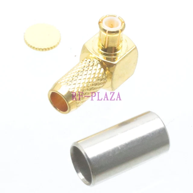 1pce MCX Male Plug Crimp for RG58 RG142 LMR195 RG400 RF Connector Right angle