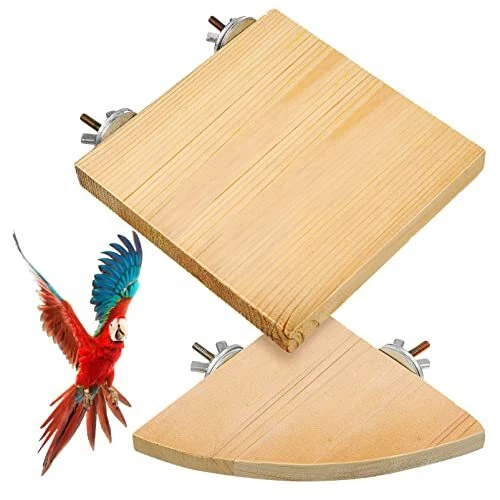 2Pcs Bird Perches, Bird Playground Parrot Perch Hamster Platform Bird Stand