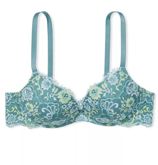 NWT Victoria’s Secret Lightly-Lined Crossdye Wireless Bra Teal 32D $65.95