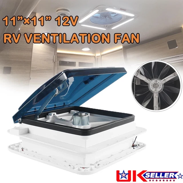 11& 12V ROOF Vent Fan Camper Van Motorhome Caravan Skylight with LED