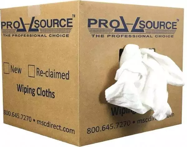 10 Lb Box PRO-SOURCE Low-Lint Virgin White Fleece/Sweatshirt Cotton Cloth Towels