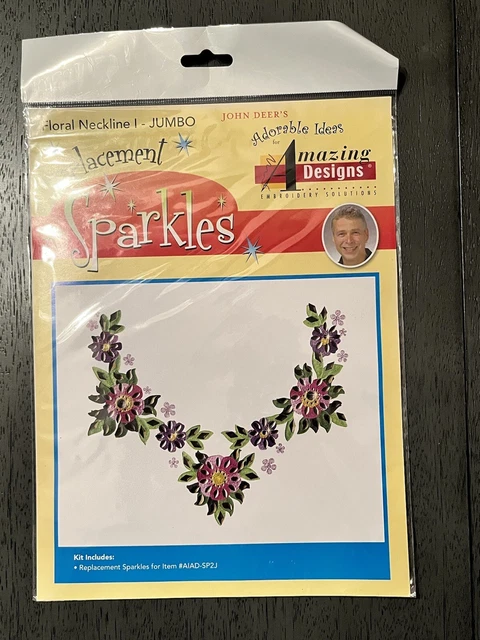 Escote Floral I Jumbo y 1 Reemplazo Amazing Designs John Deer's Sparkles