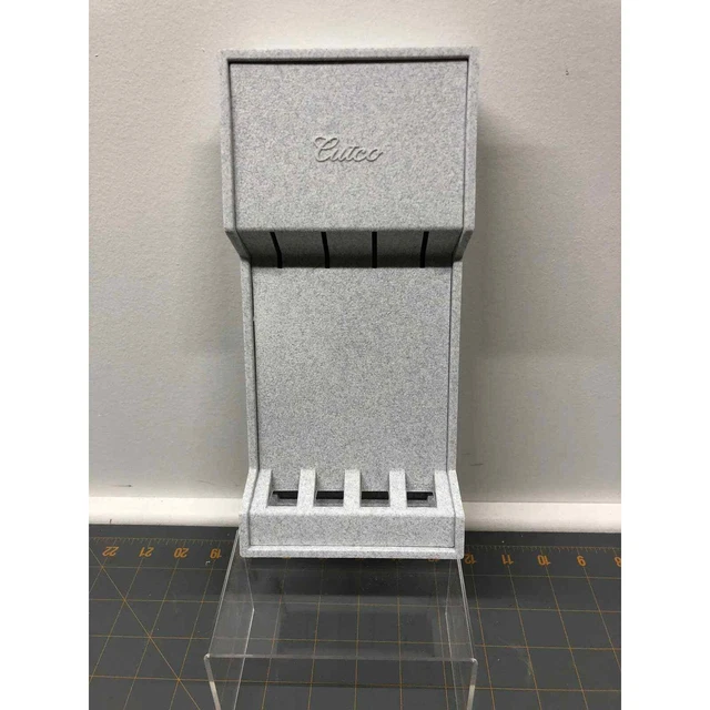 Cutco Steak Knife Holder 4 Slots Wall or Drawer Gray Textured Plastic USA