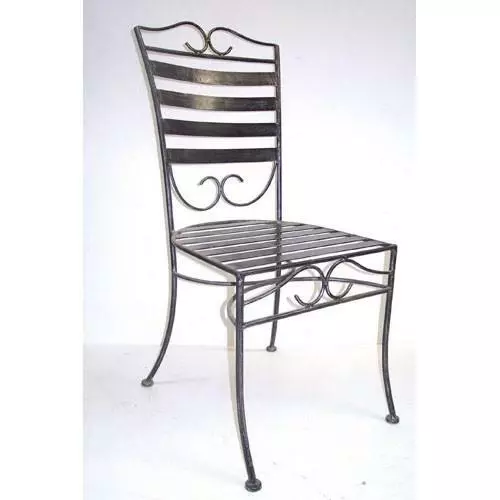 Chair Solid Wrought Iron Steel Dinner Outdoor Weatherproof Garden Dining Set 6