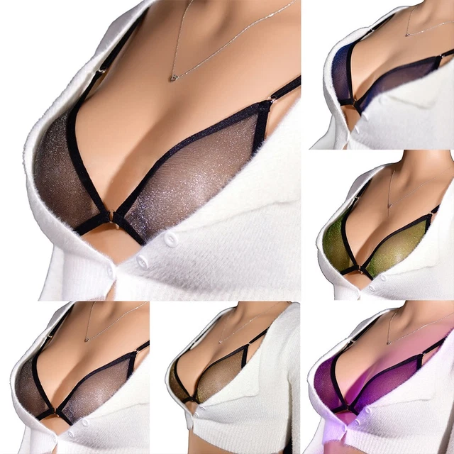 Ensemble soutien-gorge et culotte en maille pour femmes chatoyantes - sous-vête